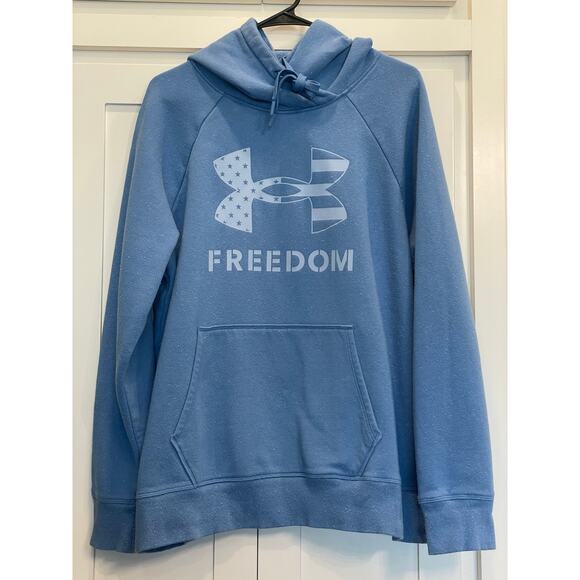 Under Armour Lt.  Blue  Fleece Freedom Rival hoodie XL - Picture 1 of 12